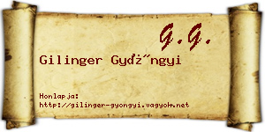 Gilinger Gyöngyi névjegykártya